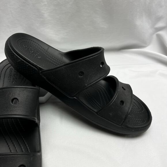 Crocs Iconic Comfort Classic Double Strap Sandals Black Men's Size 12 Women's 10 - Picture 3 of 7